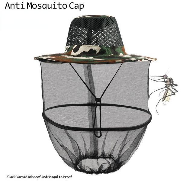 Hot Sale Anti Mosquito Mask Sun Visor Hats Caps Men Protection Big Hat Brim Wild Large Night Fishing Scarf Fisherman Farmer_maomaolike.com