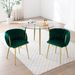 Modern Velvet Dining Chairs Set Of 2, Upholstered Woven Dining Chair With Golden Metal Legs, Upholstered Dining Chairs For Dining Room, Kitchen, Vanity, Living Room_maomaolike.com