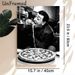 Vintage Pizza-eating Man Painting Poster, Monochrome Nostalgic Diner Scene Poster, Eye-catching Food-themed Decor For Restaurant, Kitchen And Dining_maomaolike.com