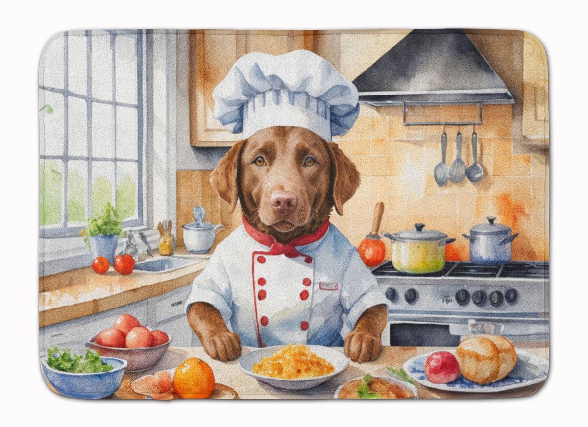 Chesapeake Bay Retriever The Chef Memory Foam Kitchen Mat Machine Washable Anti-Fatigue Mat Cushion Comfort Bath Mat Or Kitchen Rug_maomaolike.com