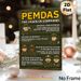 PEMDAS Math Order Painting Poster, Cartoon Military-style Illustrated Math Operations Poster, Practical Math Learning Guide, Suitable For Classroom_maomaolike.com