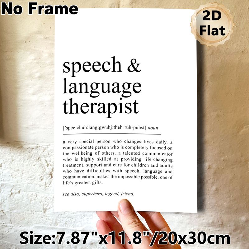 Speech & Language Therapist Definition Painting Poster, Minimalist Typographic Text Poster, Thoughtful Tribute To Speech Therapists, Ideal For Clinic_maomaolike.com