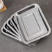 Stainless Steel Heat-resistant Rectangular Camping Commercial Stall Barbecue Plate, Non Disposable Plate_maomaolike.com