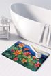 Colorado Rocky Mountain Columbine In Watercolor Memory Foam Kitchen Mat Machine Washable Anti-Fatigue Mat Cushion Comfort Bath Mat Or Kitchen Rug_maomaolike.com