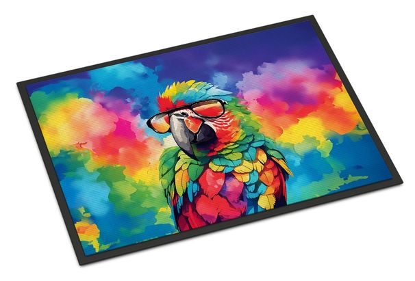 Hippie Animal Parrot Doormat Front Door Mat Indoor Outdoor Rugs For Entryway, Non Slip Washable Low Pile, 24H X 36W_maomaolike.com