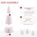 6ft Snow Flocked Artificial Pencil Christmas Tree, Slim Xmas Tree With Realistic Branches And Plastic Base Stand For Indoor Decoration, Pink_maomaolike.com