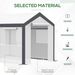 10' X 7' X 7' Greenhouse, Walk-in Outdoor Tunnel Green House With PE Cover, Steel Frame, 2 Roll-Up Zipper Doors & 4 Windows For Flowers, Vegetables, Tropical Plants, White_maomaolike.com