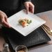 Rock Pattern Ceramic Square Western Steak Cake Dessert Pastry Exquisite Dish Plate Commercial Use_maomaolike.com