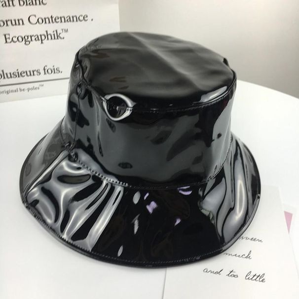 Hot Sale Leather Cotton Solid Bucket Fisherman Outdoor Travel Hat Foldable Sun Cap Hats for Men and Women 578_maomaolike.com