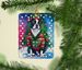 Boston Terrier Christmas Porcelain Ornament Christmas Tree Hanging Decorations For Home Christmas Holiday, Rectangle, Gift, Multicolor_maomaolike.com