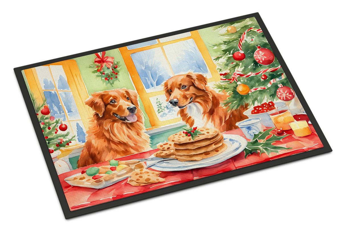 Nova Scotia Duck Toller Christmas Cookies Doormat Front Door Mat Indoor Outdoor Rugs For Entryway, Non Slip Washable Low Pile, 24H X 36W_maomaolike.com