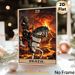 Death Tarot Card Painting Poster, Dark Gothic Dramatic Skeleton Knight On Horse With Erupting Volcano Poster, Mysterious Tarot-inspired Decor Ideal_maomaolike.com