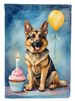 German Shepherd Happy Birthday House Flag Large Porch Sleeve Pole Decorative Outside Yard Banner Artwork Wall Hanging, Polyester, House Size, Multicolor_maomaolike.com