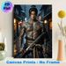 Japanese Samurai Painting Poster, Mysterious Dark Rainy Ancient Alley Scene Poster, Vivid Tattooed Warrior With Katana Design, Ideal For Home And_maomaolike.com