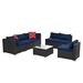 Patio Furniture PE Wicker & Tempered Glass Table_maomaolike.com