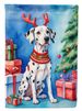 Dalmatian Christmas Reindeer House Flag Large Porch Sleeve Pole Decorative Outside Yard Banner Artwork Wall Hanging, Polyester, House Size, Multicolor_maomaolike.com