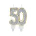 Birthday Candles Cake Numeral Candles Happy Birthday Cake Candles Topper Decoration For Birthday Wedding Anniversary Celebration Supplies (silver,50th)_maomaolike.com