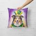 Collie King Of Mardi Gras Throw Pillow Machine Washable, Indoor Outdoor Decorative Pillow For Couch, Bed Or Patio, 18Hx18W_maomaolike.com