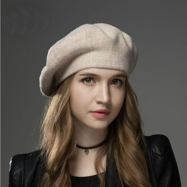 Hot Sale YLWHJJ new Women's Fashion Solid Color Wool Knitted Berets With Rhinestones Ladies French Artist Beanie Beret Hat_maomaolike.com