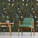 45cm*300cm Peel And Stick Wallpaper Dark Green Botanical Floral Removable Waterproof Vintage Wall Decor For Living Room Bedroom_maomaolike.com