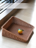 Kens Rattan Desktop Storage Study Room Book Magazine Organizer Supermarket Trapezoidal Snack Display Bread Finished_maomaolike.com