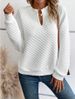 Women's Clothing solid color deep V neck splicing long sleeved women's casual sweatshirt_maomaolike.com