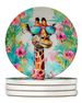 Hippie Animal Giraffe Large Sandstone Coasters Pack Of 4 Absorbent Round Coasters Decor Gifts For Men Or Women, 4 In, Multicolor_maomaolike.com