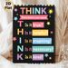 THINK Communication Guideline Painting Poster, Vibrant Typographic Motivational Poster, Encourages Thoughtful Communication, Ideal For Office, Study_maomaolike.com