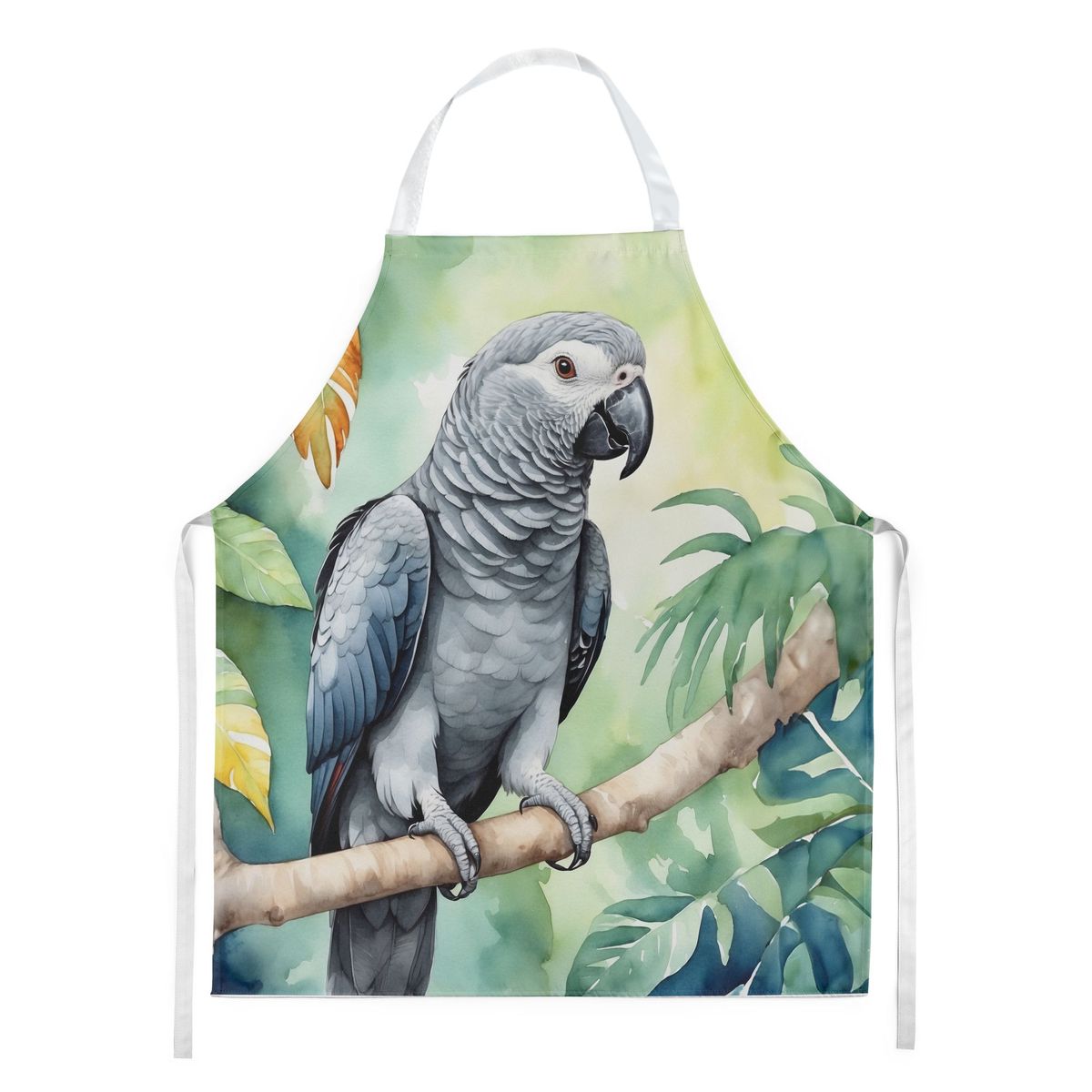 African Grey Parrot Apron Cooking Kitchen Server Baking Crafts Gardening For Adult Women Men, Unisex, Large, Multicolor_maomaolike.com