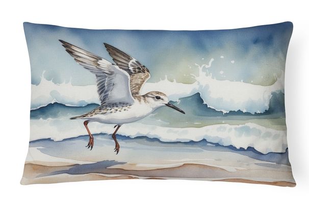 Birds, Birds, Birds Throw Pillow Throw Pillow For Indoor Couch Bed Outdoor Patio Washable, Sanderling 7524,12Hx16W_maomaolike.com