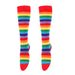 Unisex Colorful striped knee-high socks Women's cotton socks Men's mid-tube socks Holiday party rainbow calf socks_maomaolike.com