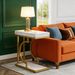 Narrow C Table, Modern End Table Bedside Table With Metal Frame_maomaolike.com