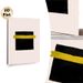 Minimalist Abstract Geometric Painting Poster, Bold Black Brushstroke Square With Yellow Stripe Poster, Sleek Modern Wall Decor Ideal For Living Room_maomaolike.com
