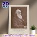 Charles Darwin Portrait With Inspirational Quote Painting Poster, Vintage Sepia-toned Classic Portrait Poster, Motivational Quote Design For_maomaolike.com