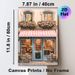 French Café Themed Painting Poster, Warm-toned Cozy European Street Style Poster, Inviting Floral Café Storefront Design, Ideal For Living Room, Café_maomaolike.com