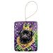 Black Pug King Of Mardi Gras Porcelain Ornament Christmas Tree Hanging Decorations For Home Christmas Holiday, Rectangle, Gift, Multicolor_maomaolike.com