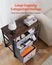 Mobile Metal File Cabinet With 3 Fabric Drawers And 2 Open Shelves Brown_maomaolike.com
