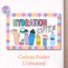 Hydration Station Painting Poster, Colorful Cartoon-style Water Bottle Themed Poster, Serves As A Gentle Reminder To Stay Hydrated, Suitable For_maomaolike.com