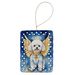 Bichon Frise My Angel Porcelain Ornament Christmas Tree Hanging Decorations For Home Christmas Holiday, Rectangle, Gift, Multicolor_maomaolike.com
