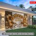 Happy Birthday Party Banner - 2D Flat Polyester Backdrop With Golden White Balloons, Big Bow, Wall Hanging Photo Props, Party Decor_maomaolike.com