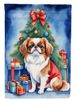 Japanese Chin Christmas Reindeer House Flag Large Porch Sleeve Pole Decorative Outside Yard Banner Artwork Wall Hanging, Polyester, House Size, Multicolor_maomaolike.com