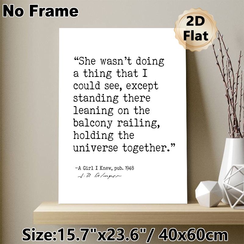 Literary Quote Painting Poster, Minimalist Black-and-White Typographic Poster, Inspirational Classic Literary Quote Design, Ideal For Bedroom, Living_maomaolike.com