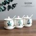 4-Piece Nordic Style Ceramic Seasoning Jar Set, Airtight Kitchen Spice Storage Canisters For Salt, Sugar And Condiments_maomaolike.com