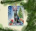 Scottish Deerhound Christmas Reindeer Porcelain Ornament Christmas Tree Hanging Decorations For Home Christmas Holiday, Rectangle, Gift, Multicolor_maomaolike.com