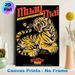 Muay Thai Tiger Painting Poster, Vibrant Retro Style Fierce Growling Tiger With Muay Thai Slogans Poster, Bold Martial Arts Themed Decor Ideal For_maomaolike.com