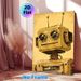 Vintage Robot Painting Poster, Retro Weathered Rusty Robot Illustration Poster, Unique Nostalgic Decor For Home Office, Living Room_maomaolike.com