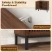 32" Buffet Sideboard Cabinet With 2 Doors, Farmhouse Storage Cabinet (Walnut + Black) With Adjustable Shelf_maomaolike.com