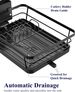 Kitsure Dish Drying Rack For Kitchen Counter, 12''W X 15.5''L, Black_maomaolike.com
