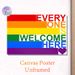 Rainbow Striped Welcoming Slogan Painting Poster, Vibrant Color-blocked Text Art Poster, Warm Inclusive Message Suitable For Home, Café And Community_maomaolike.com