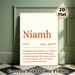 Niamh Name Meaning Painting Poster, Warm-toned Minimalist Typographic Poster, Features Irish Cultural & Mythological Significance, Ideal For Home Wall_maomaolike.com